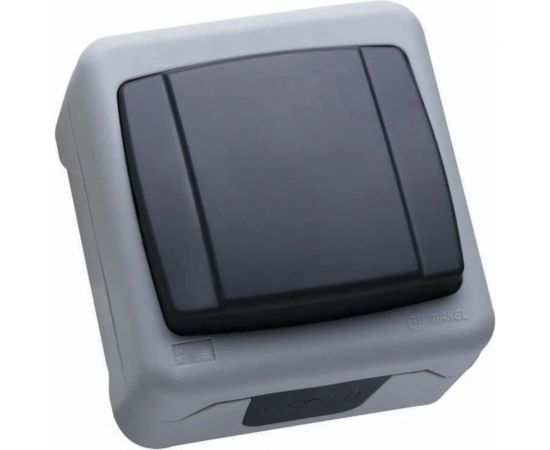 1-клавишный выключатель MAKEL ОП, 10А, IP55, серый 36064101 