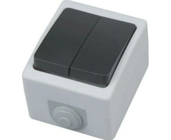 Двойной накладной выключатель HOROZ ELECTRIC 112-100-0006 10A/250V IP54 ATOM (2-GANG ONE WAY SWITCH) HRZ01001528 