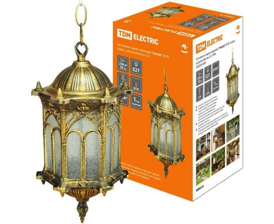 Садово-парковый светильник TDM ""Ампир"" 60 Вт, подвес шагрень/бронза Е27, SQ0330-0089 