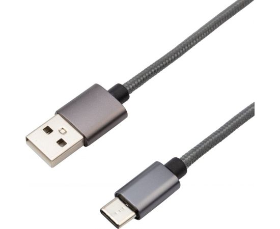Кабель USB Type-C - USB REXANT 3 A нейлоновая оплетка графит 1 м 18-1896 