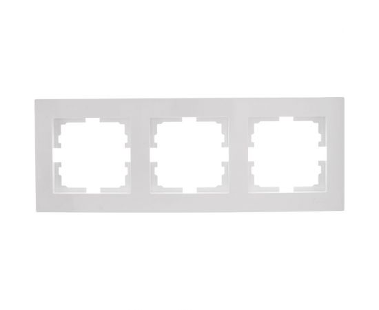 3-ая горизонтальная рамка Lezard VESNA без вставки, белая 742-0200-148 