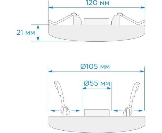 Светодиодная встраиваемая безрамочная панель Apeyron flp, 12вт=8вт+4вт, 1020лм, 2700к, ip20, ф120x21мм, круг, 3 режима, регулировка ф55-105мм/ 06-103 – изображение 14