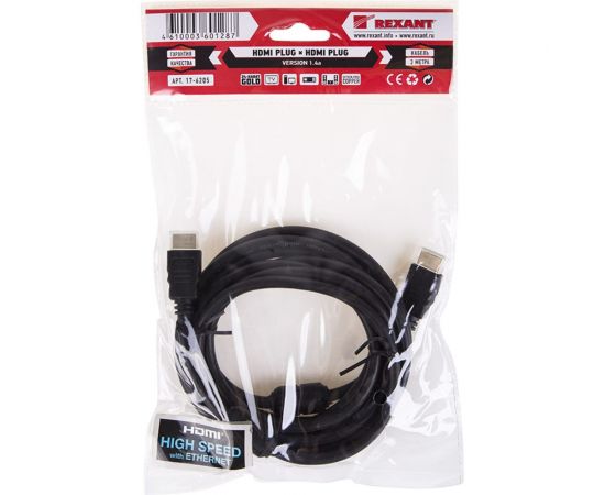 Кабель HDMI 1.4 REXANT Gold, 4К, 3 метра 17-6205 – изображение 2
