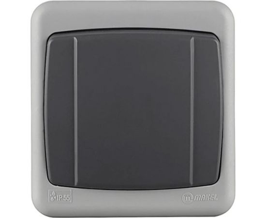 1-клавишный выключатель MAKEL ОП, 10А, IP55, серый 36064101 – изображение 2