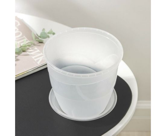 Горшок для цветов с поддоном СИМАЛЕНД Венеция 2 л, 16 см, 14 см, прозрачный 4483973 – изображение 2