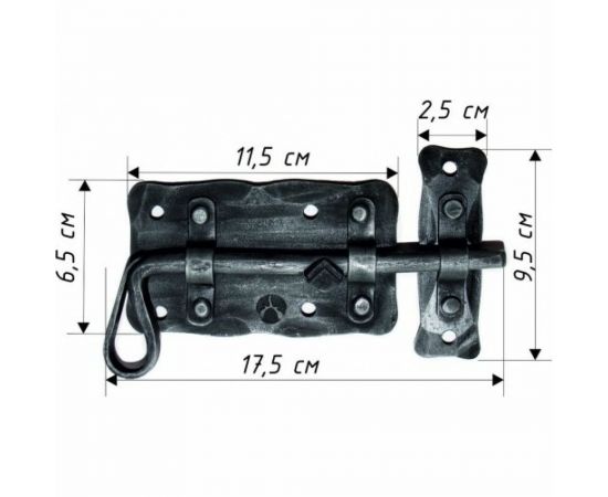 Кованая дверная задвижка Covali MS-40 – изображение 2