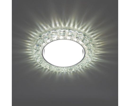 Встраиваемый светильник для натяжных потолков с белой LED подсветкой Feron CD4045 GX53, прозрачный, хром, 41408 – изображение 2