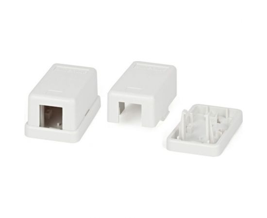 Корпус настенной розетки для установки 1-ой вставки типа Keystone Jack Hyperline, SBB3-1-WH 441126 – изображение 2