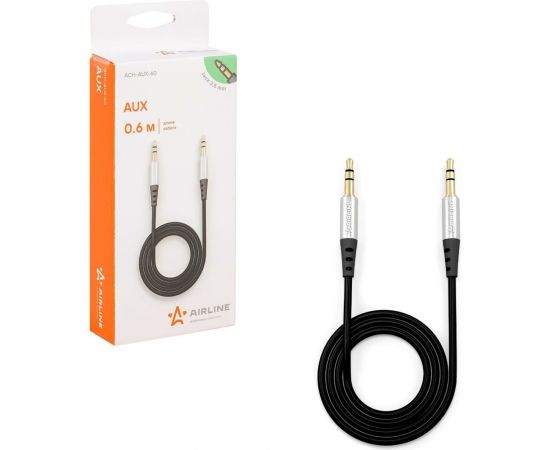 Кабель AIRLINE AUX 3.5 mm Jack - 3.5 mm Jack 0,6м, черный ACH-AUX-60 – изображение 3