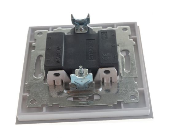 Электрический 2-клавишный выключатель STEKKER серия Катрин, со стеклянной рамкой, GLS10-7004-01, белый 39165 – изображение 3