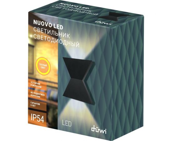 Накладной настенный светильник duwi Nuovo LED 97x43x110 литой алюминий 3000К IP54 черный 2 луча 24340 3 – изображение 3