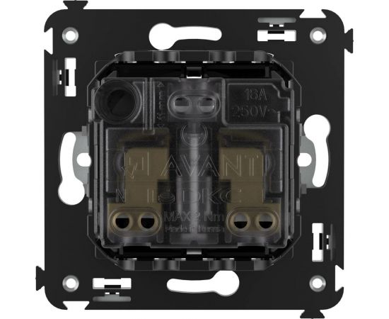 Розетка DKC, Avanti, черный квадрат, с защитными шторками, в стену, 2PE 4402003 – изображение 3