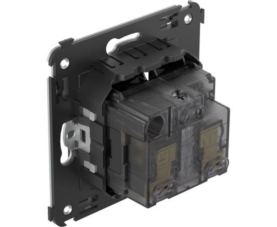 Розетка DKC, Avanti, черный квадрат, с защитными шторками, в стену, 2PE 4402003 – изображение 4
