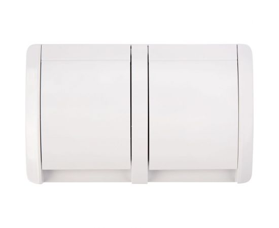 Двойная накладная розетка KRANZ горизонтальный блок с/з IP54 16А белая KR-78-0805 – изображение 4