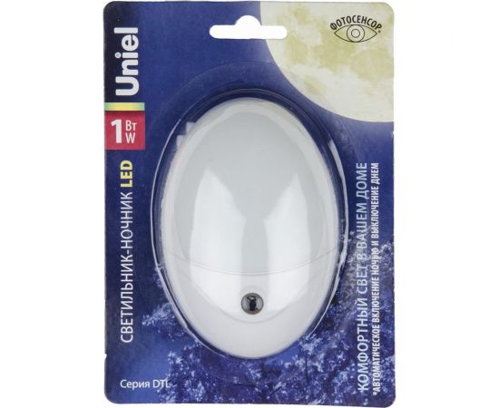 Светильник-ночник с фотосенсором Uniel DTL-317 Овал/White/Sensor UL-00007055 – изображение 5
