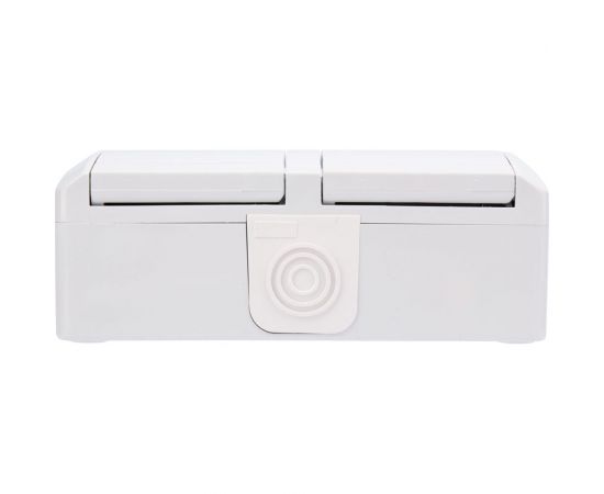 Двойная накладная розетка KRANZ горизонтальный блок с/з IP54 16А белая KR-78-0805 – изображение 5