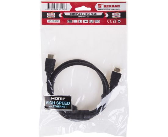 Кабель HDMI 1.4 REXANT Gold, 4К, 1 метр 17-6202 – изображение 5