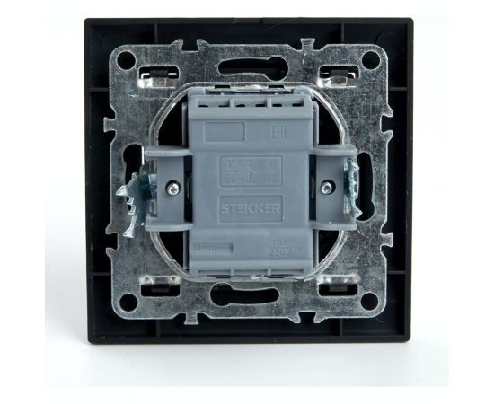3-клавишный выключатель STEKKER psw10-9007-03, 250в, 10а, серия эрна, черный, 39924 – изображение 5