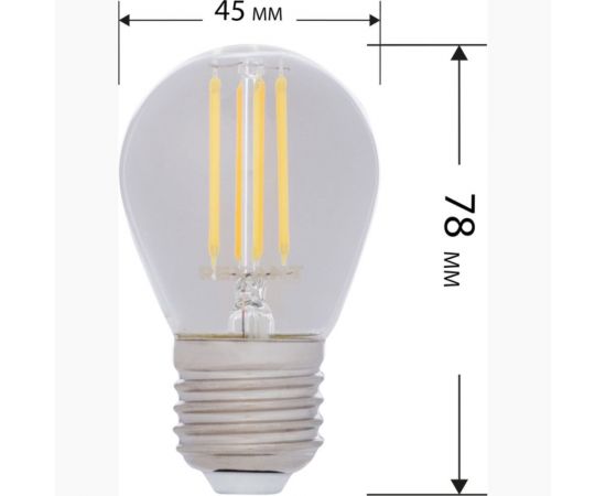 Филаментная диммируемая лампа REXANT Шарик GL45 7.5 Вт 4000K E27 604-128 – изображение 5
