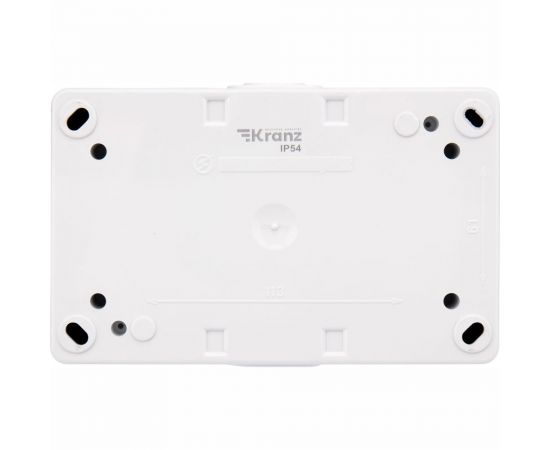 Двойная накладная розетка KRANZ горизонтальный блок с/з IP54 16А белая KR-78-0805 – изображение 6