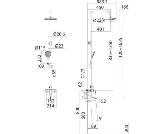Смеситель с верхним душем и изливом IDDIS Optima Home OPTSB3Fi06 – изображение 6