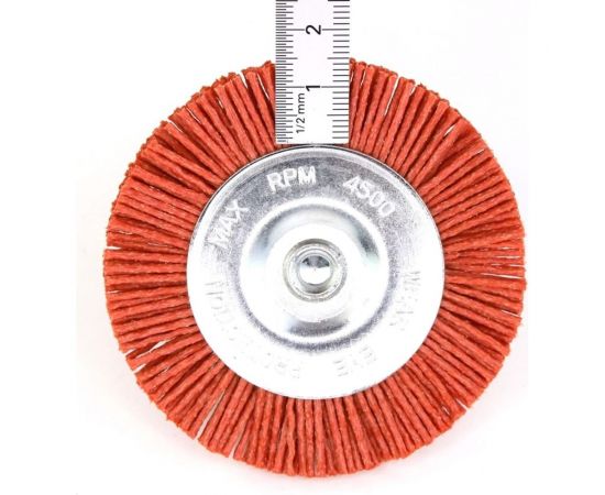 Щетка дисковая 75x5 мм, хв-к 6 мм, ворс красный полимер-абразив Р120 для дрели SIT 0609 – изображение 7