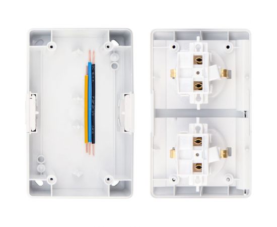 Двойная накладная розетка KRANZ горизонтальный блок с/з IP54 16А белая KR-78-0805 – изображение 7