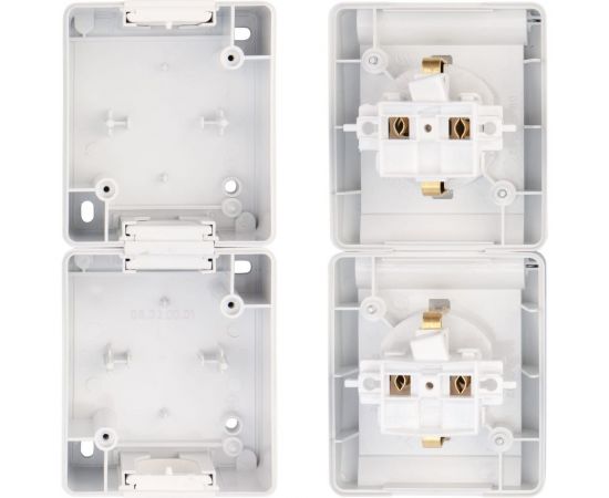 Двойная накладная розетка KRANZ вертикальный блок с/з IP54 16А белая KR-78-0802 – изображение 8