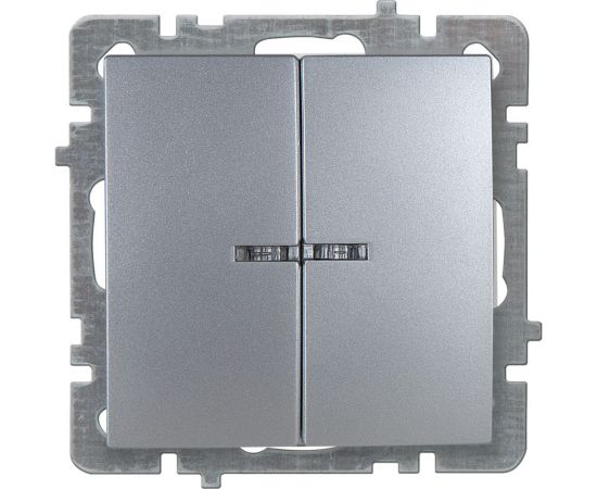 Механизм выключателя NILSON 2СП с подсветкой серебро Touran/Alegra metallic 24130404 