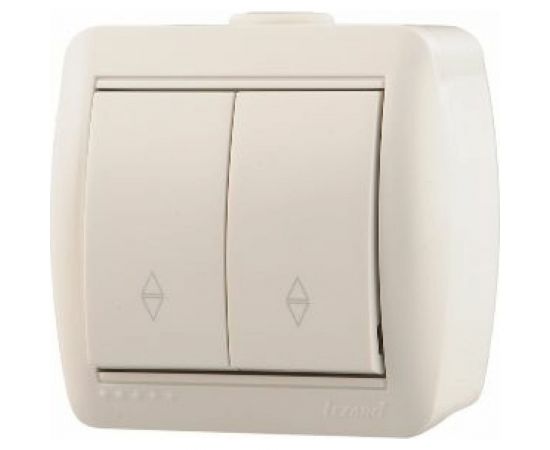 Выключатель Lezard Ната х2 проходной белый 710-0200-106 