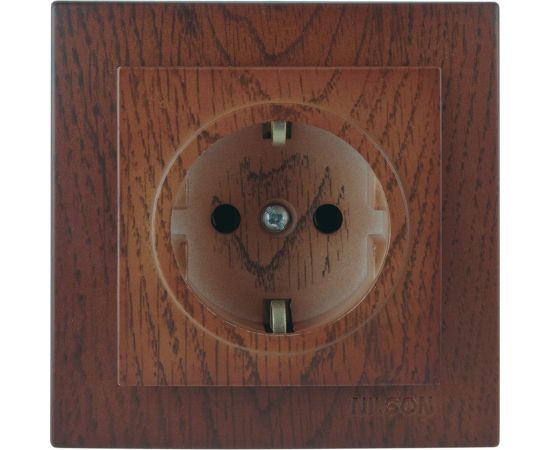 Розетка NILSON 1СП з/к орех Touran wood 24271017 