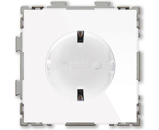 Электрическая розетка с заземлением CGSS 16А белая Практика PL-W160A-WCG 