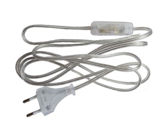 Сетевой шнур NE-AD 2A 250V, 2м с вилкой и выключателем, Прозрачный, 1/250, A2300-5200 