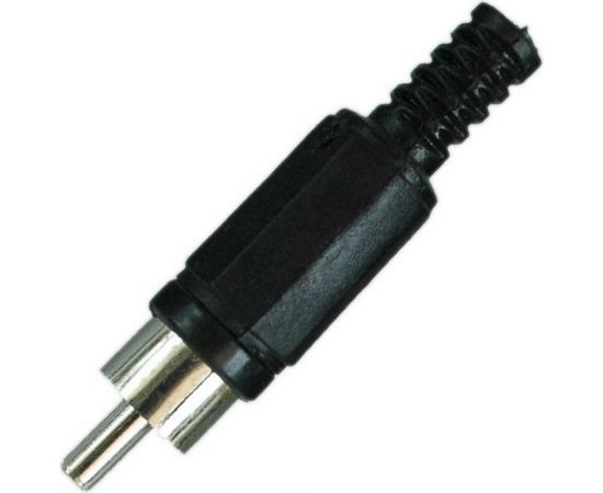 Разъем RCA штекер Pro Legend пластик на кабель, черный, PL2146 