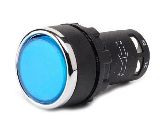 Нажимная кнопка Emas моноблочная, синяя, 22 мм, IP 40, 1НО+1НО MB101DM 