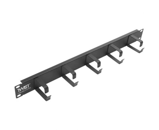 Панель-органайзер кабельный TWIST 19, 1U, 5 колец без отверстий MO-19-1U-5R-TWCS 