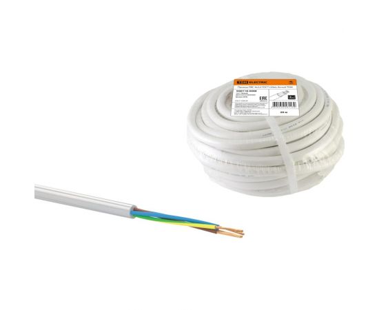 Провод TDM ПВС 4х2,5 ГОСТ 20м, белый SQ0118-0088 