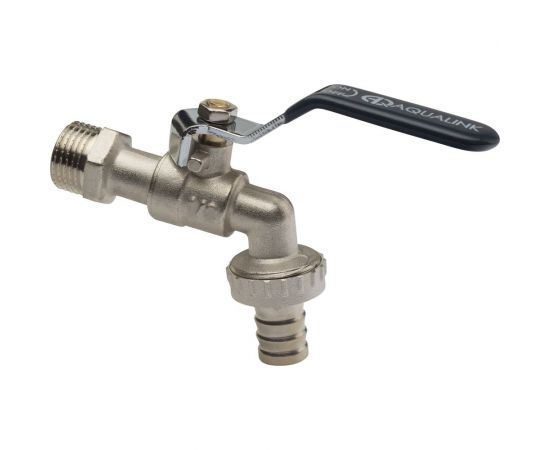 Шаровой кран AQUALINK водоразборный, под шланг, 3/4 W h ручка 3951 