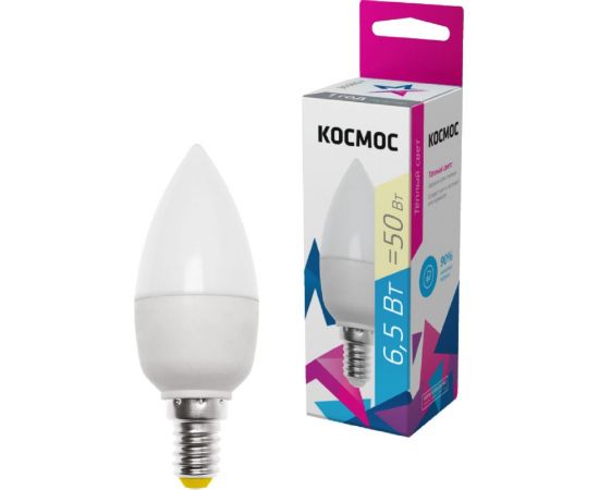Светодиодная лампа КОСМОС LED CN 6.5Вт 220В E14 3000К LkecLED6.5wCNE1430 417235 