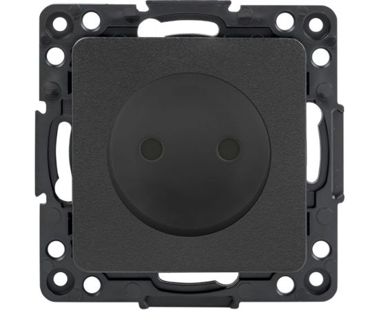 Механизм 1-местной розетки EKF PROxima Стокгольм, без заземления, 10А, черный, с защитными шторками EZR10-022-10 
