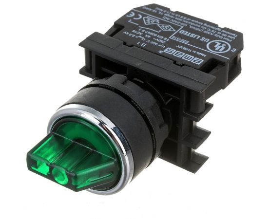Переключатель Emas 0-1, с фиксацией, зелёный, 250В AC, 4А, без блок-контакта B100SL20Y 