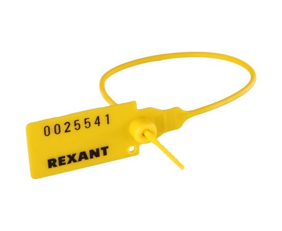 Номерная пломба для опечатывания REXANT пластиковая 220 мм желтая 50 шт 07-6112 