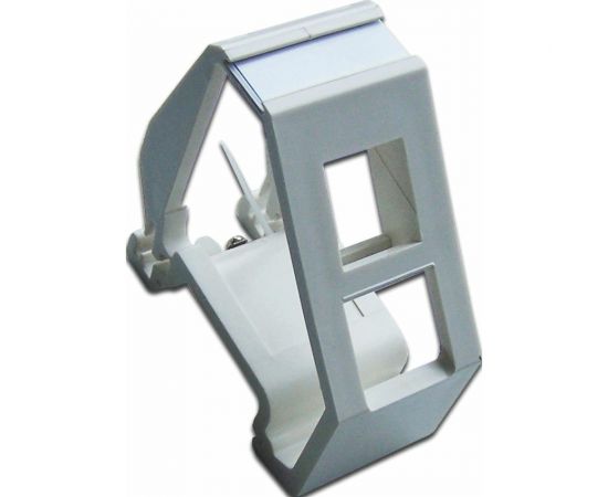 Рамка на DIN-рейку LANMASTER для установки модуля типа Keystone, белая LAN-DRF-1OK-WH 