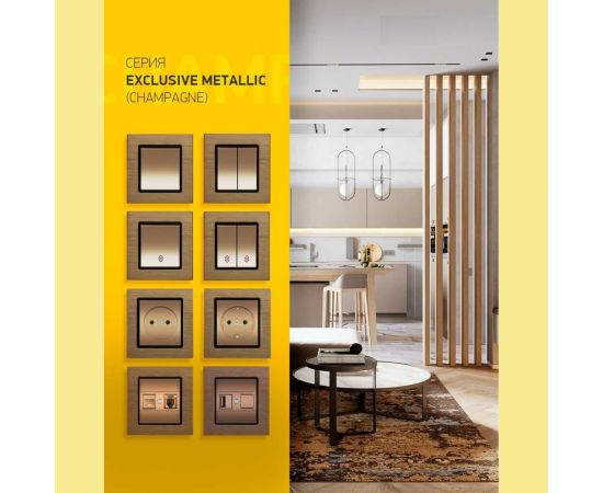 Одноклавишный выключатель Vesta Electric Exclusive Champagne Metallic FVK050202BSH – изображение 2