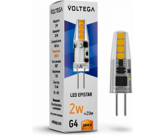 Светодиодная лампа VOLTEGA Капсула G4 12V 2800K 2W 7142 – изображение 2