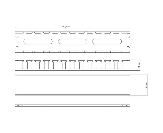Металлический кабельный организатор Hyperline, CM-2U-ML-COV, с крышкой, 19"", 2U 16490 – изображение 2