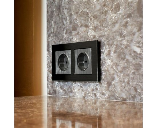 Рамка на 2 поста WERKEL W0021708 Aluminium черный алюминий a050962 – изображение 2