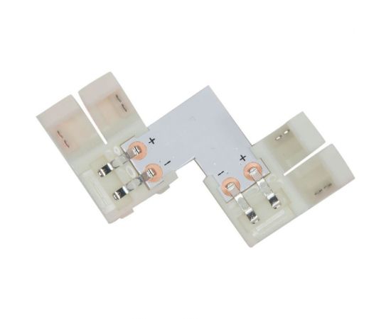 Коннектор L FERON с соединителем для светодиодной ленты RGB 5050/10мм , LD186 10шт в упаковке 23133 – изображение 2