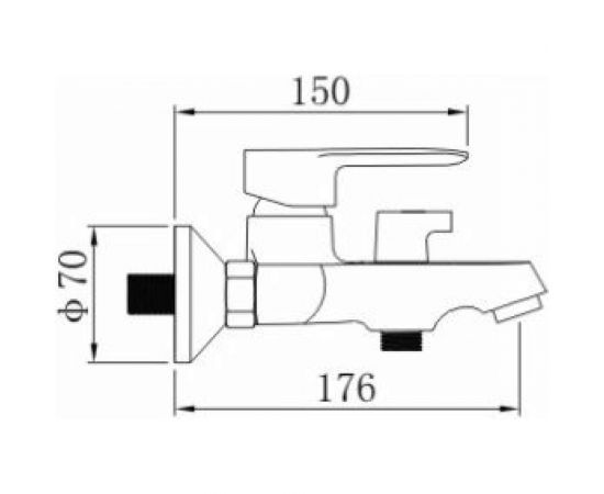 Смеситель для ванны Potato с коротким изливом и поворотным переключателем для душа P30237-10 – изображение 2