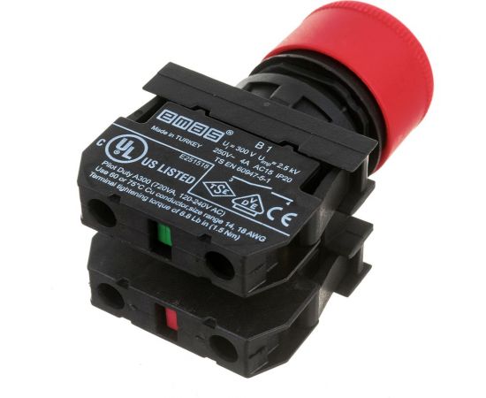 Аварийная кнопка Emas Грибок, возврат поворотом, 30мм 250В AC, 4А B102E30 – изображение 2